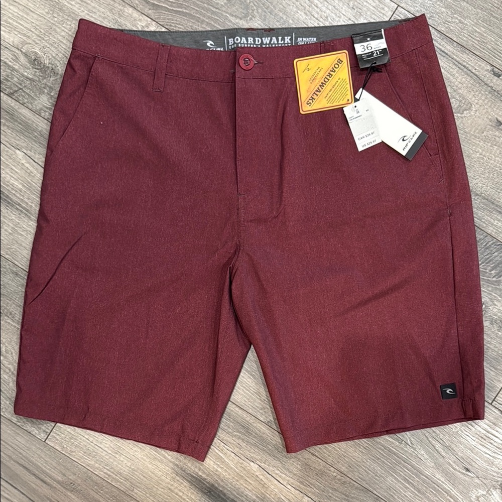Rip Curl Burgundy Boardwalk Hybrid Shorts Versatile Design